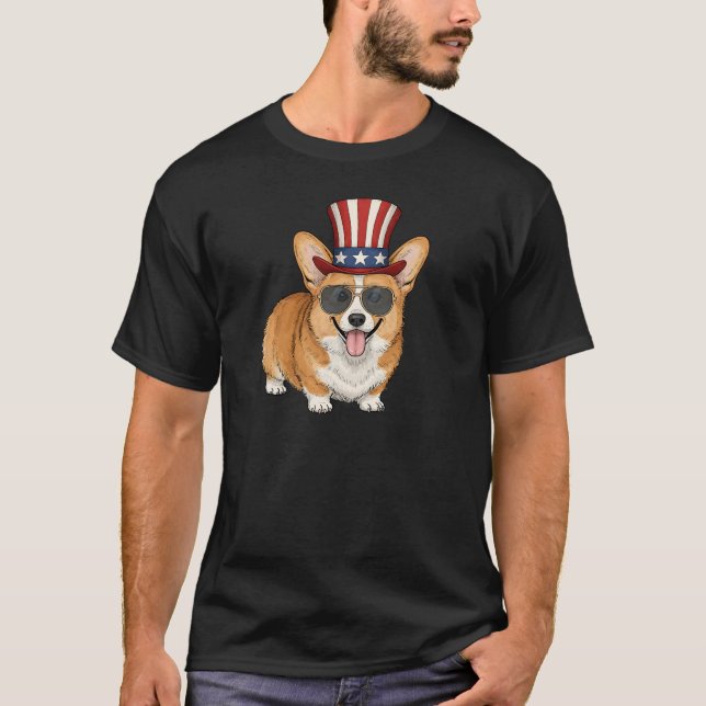Patriotic Corgi Style T-Shirt (Vorderseite)
