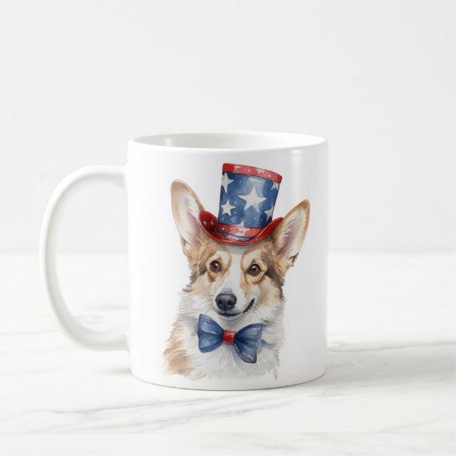 Patriotic Corgi Tasse (Links)