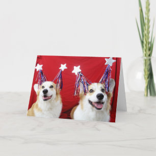 Patriotic Corgis Grußkarte & Umschläge Feiertagskarte