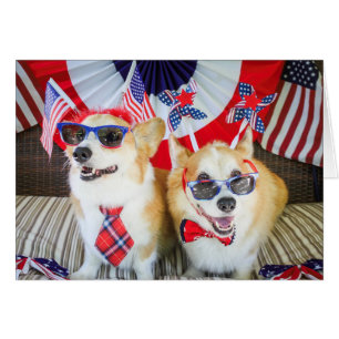 Patriotic Corgis leere Karte