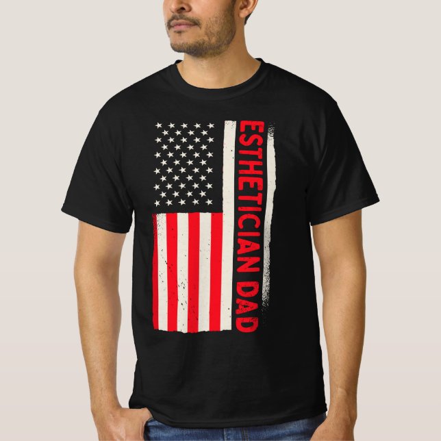 Patriotic Cosmetics Makeup Cosmetologist Esthetici T-Shirt (Vorderseite)