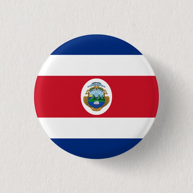 Patriotic Costa Rica Flag Button (Vorderseite)