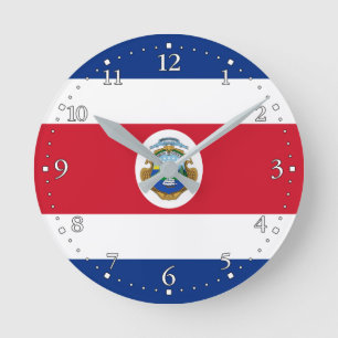 Patriotic Costa Rica Flag Runde Wanduhr