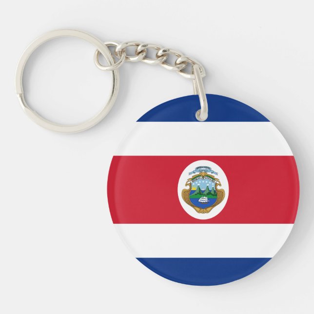 Patriotic Costa Rica Flag Schlüsselanhänger (Vorderseite)