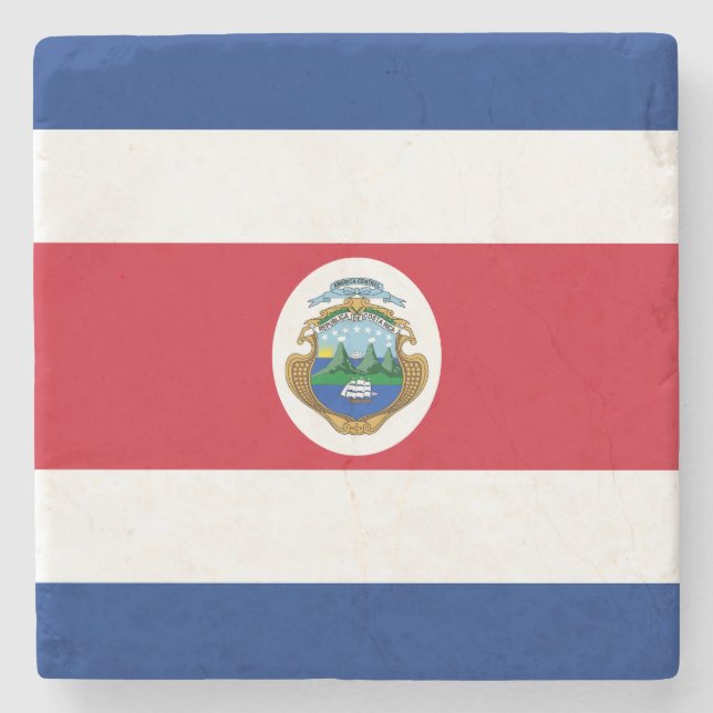 Patriotic Costa Rica Flag Steinuntersetzer (Vorderseite)