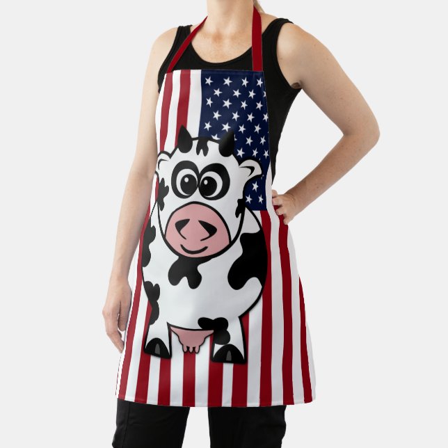 Patriotic Cow USA Flag Schürze (InSitu)