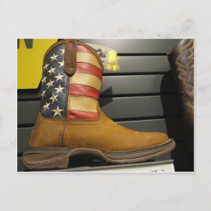 Patriotic Cowboy Boot Postkarte