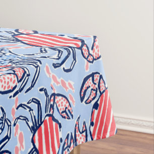 Patriotic Crabs Stars Blue Red Tischdecke