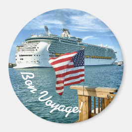 Patriotic Cruise Sailaway Bon Voyage Magnet