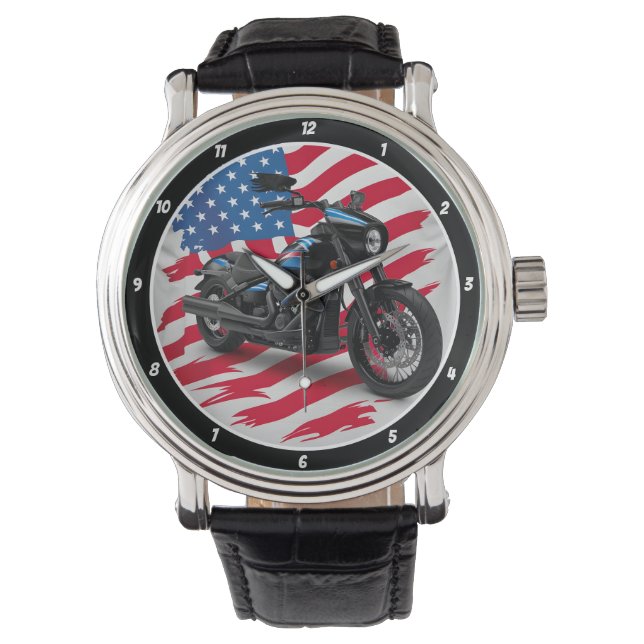 Patriotic Cruiser, American Flag Watch. Armbanduhr (Vorderseite)