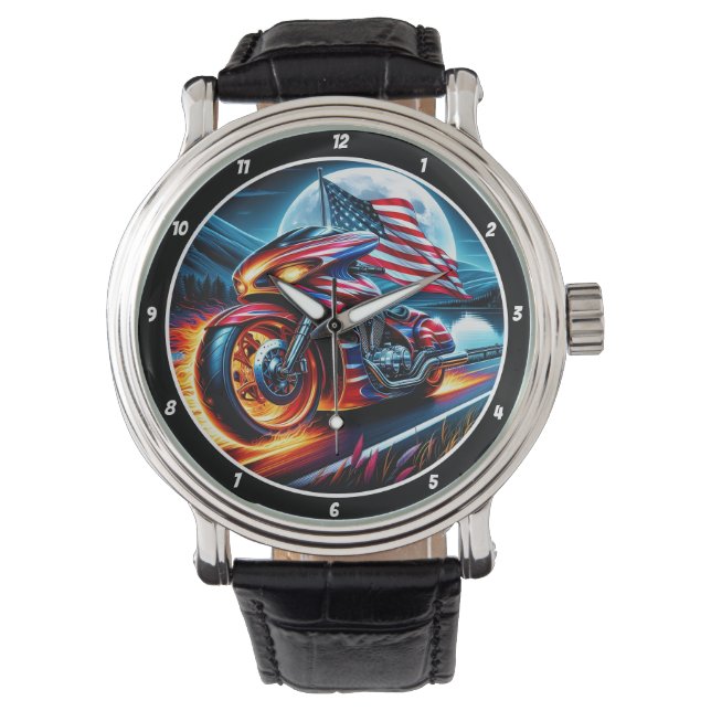 Patriotic Cruiser, Sunset Road Watch. Armbanduhr (Vorderseite)