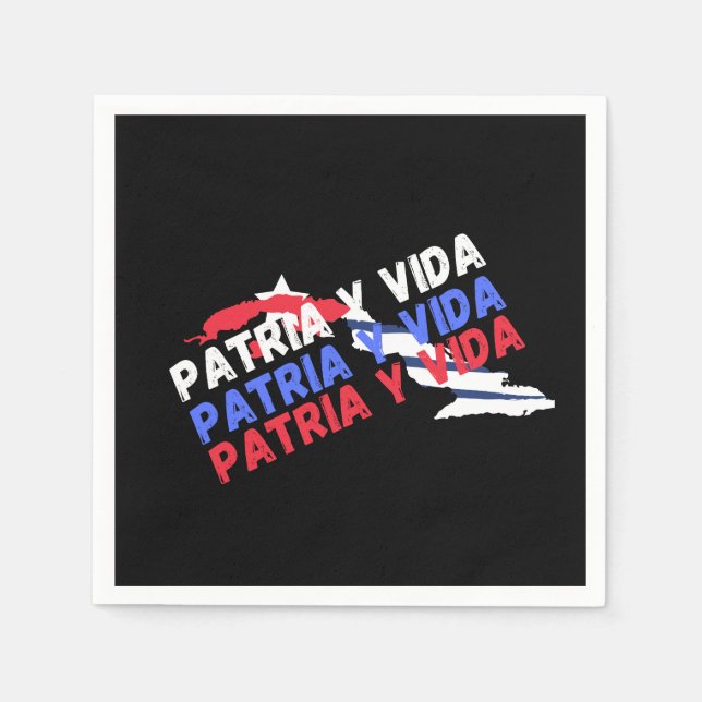Patriotic Cuba Patria Y Vida Cuban Flag Serviette (Vorderseite)