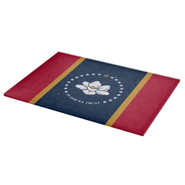Patriotic cutting board with Flag of Mississippi Schneidebrett (Ecke)