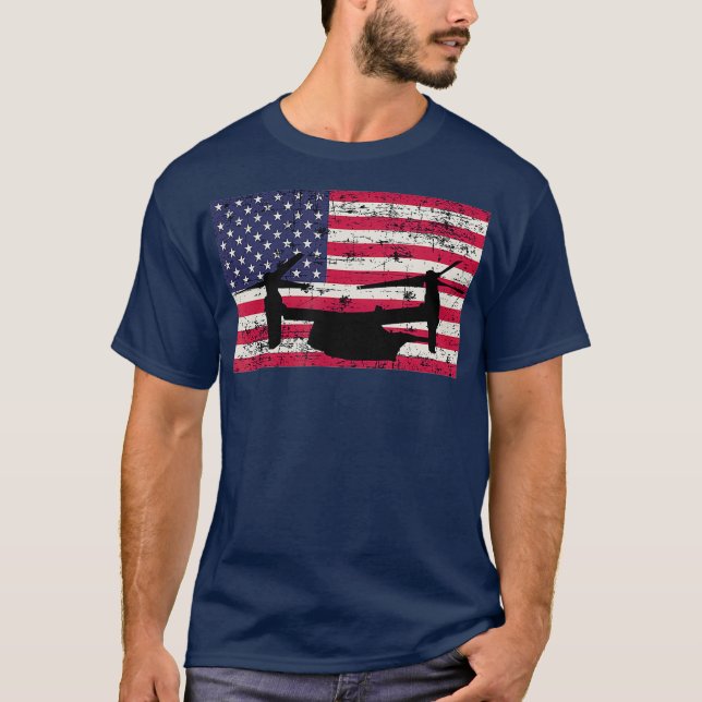 Patriotic CV22 Osprey American flag T-Shirt (Vorderseite)