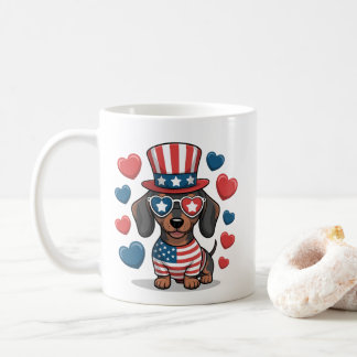 Patriotic Dachshund Dog Lover USA Pride 4th July Kaffeetasse