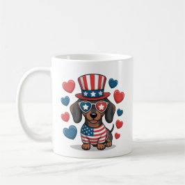 Patriotic Dachshund Dog Lover USA Pride 4th July Kaffeetasse