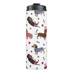 Patriotic Dachshund Thermosbecher