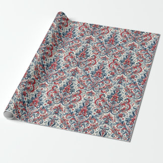 Patriotic Damask Wrapping Paper Geschenkpapier