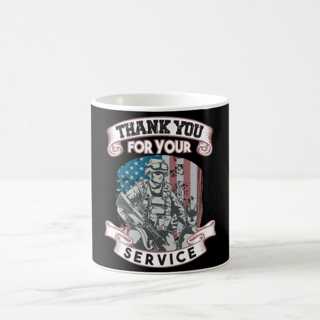 Patriotic danke Ihnen für Ihren Service Veterans D Kaffeetasse (Mittel)