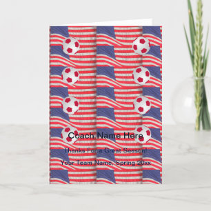 Patriotic Dankeschön-Karte für Fußball-Coach Dankeskarte