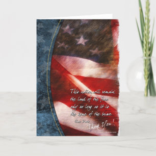 Patriotic Dankeschön-Karte mit Vintager US-Flagge Karte
