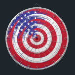 Patriotic Dartboard Dartscheibe<br><div class="desc">Dieses Dartboard-Spiel wird mit einem patriotischen Fahnenprint gezeigt.</div>