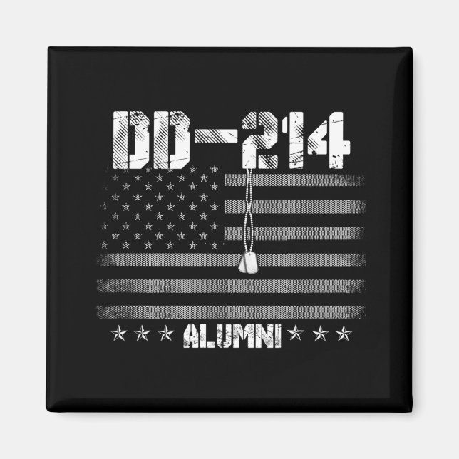 Patriotic Dd-214 Alumni Militärveteran Long Slee Magnet (Vorne)