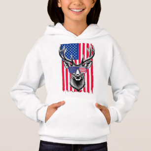Patriotic Deer trägt eine amerikanische Flaggenson Hoodie