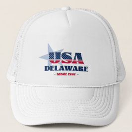 Patriotic Delaware Typografie Trucker Hat Truckerkappe