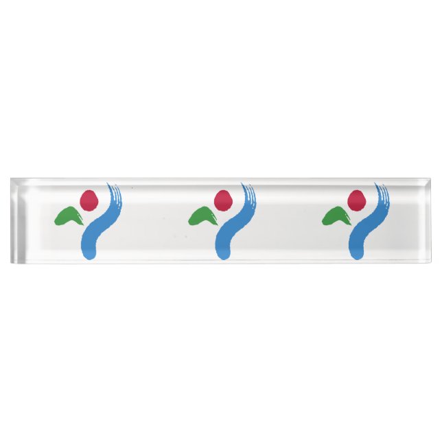 Patriotic desk nameplate with Flag of Seoul Namensplakette (Vorderseite)