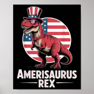 Patriotic Dinosaurier 4. Juli Amerisaurus Rex Poster