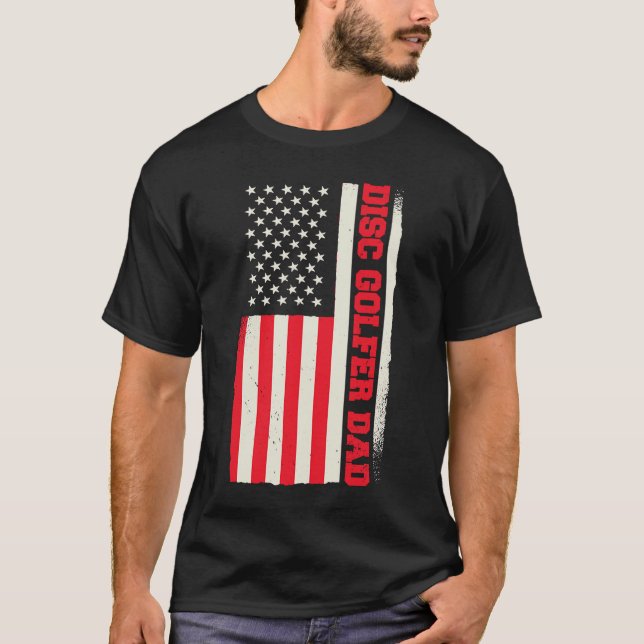 Patriotic Disk Golf Player Coach Frisbee Disk Golf T-Shirt (Vorderseite)
