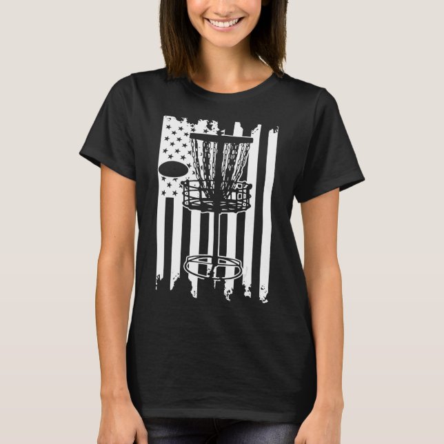 Patriotic Disk Golf Usa Flag T-Shirt (Vorderseite)