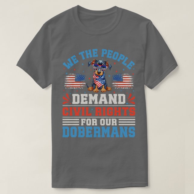 Patriotic Doberman Dog T-Shirt (Design vorne)