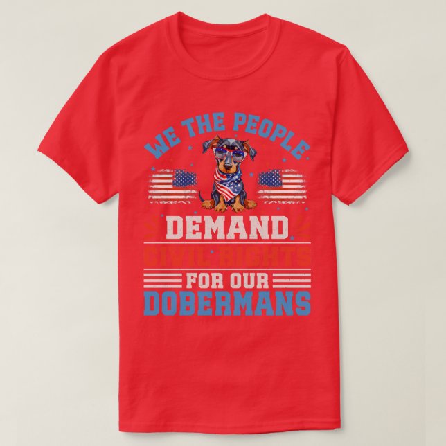 Patriotic Doberman Dog T-Shirt (Design vorne)