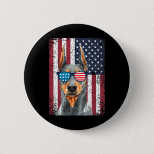 Patriotic Doberman Pinscher 4. Juli USA Amerika Button