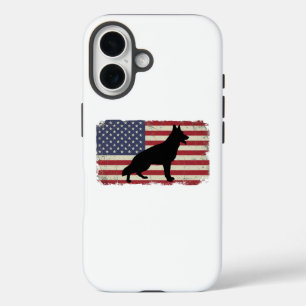 Patriotic DOG American Flag Vintag iPhone 16 Hülle