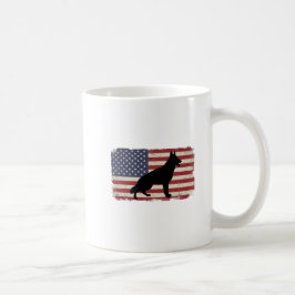 Patriotic DOG American Flag Vintag Kaffeetasse