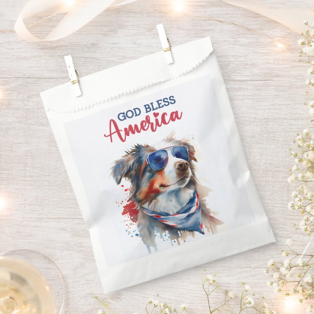 Patriotic Dog-Australian Shepherd Geschenktütchen (Ausgeschnitten)