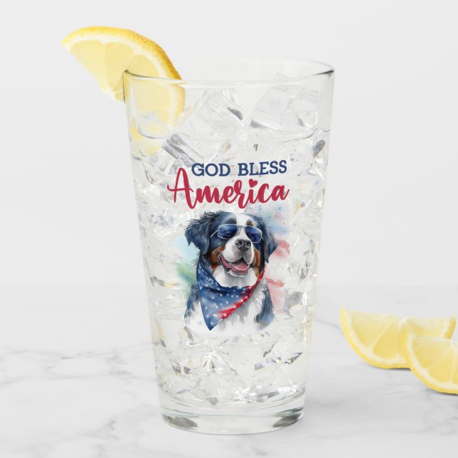 Patriotic Dog-Bernese Glas (Vorderseite Ice)