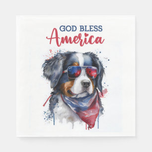 Patriotic Dog-Bernese Serviette