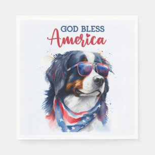 Patriotic Dog-Bernese Serviette