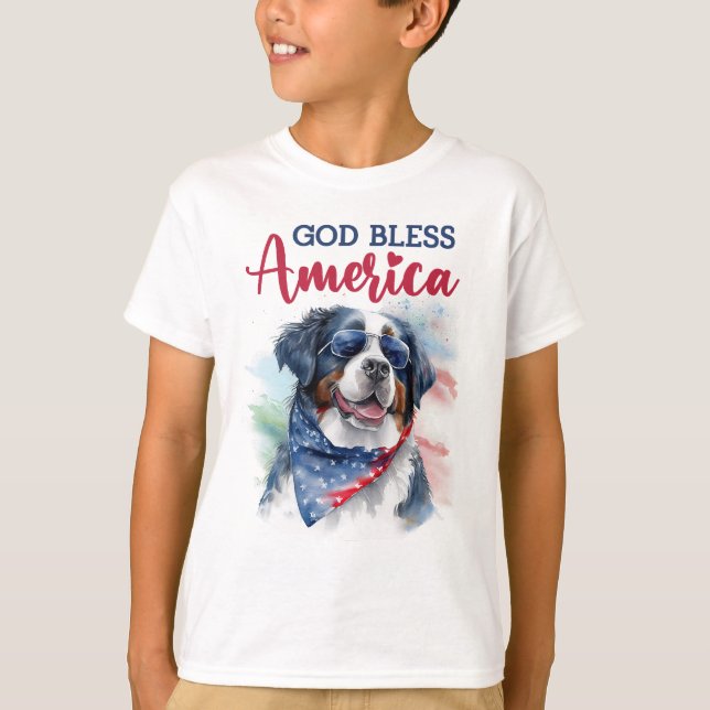 Patriotic Dog-Bernese T-Shirt (Vorderseite)