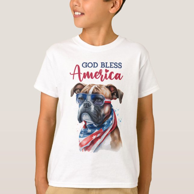 Patriotic Dog-Boxer T-Shirt (Vorderseite)