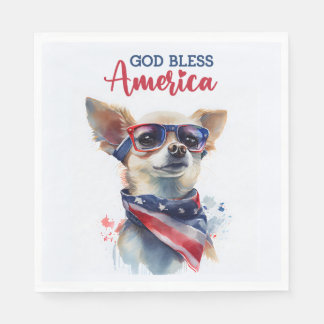 Patriotic Dog-Chihuahua Serviette