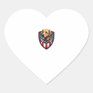 Patriotic Dog Dad Golden Retriever Engraving Shirt Herz-Aufkleber
