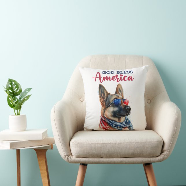 Patriotic Dog-German Shepherd Kissen (Stuhl )