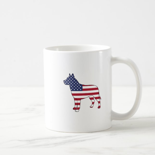 Patriotic Dog Lover USA Flag Design 4. Juli Kaffeetasse (Rechts)