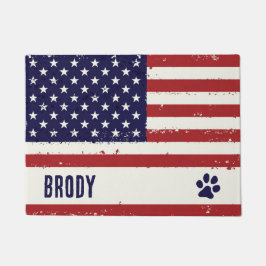 Patriotic Dog Paw Print - Dog Tischset - US Dog Fußmatte