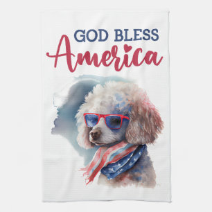 Patriotic Dog-Poodle Geschirrtuch